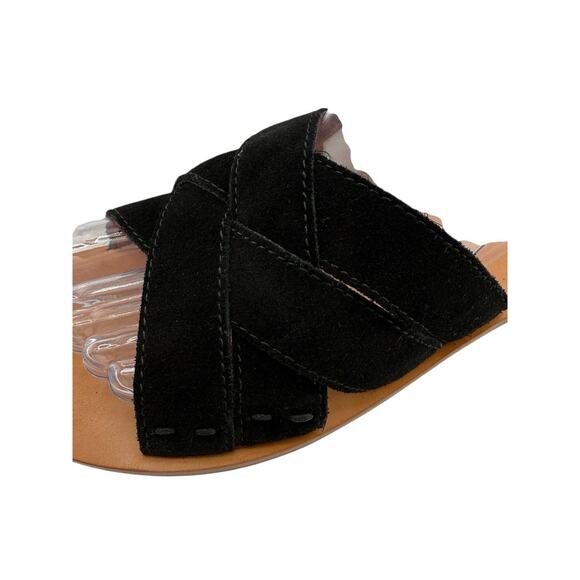 Frye Women's Carla Black Suede Criss Cross Open Toe Sandal Size 7 M NWB - Picture 3 of 9